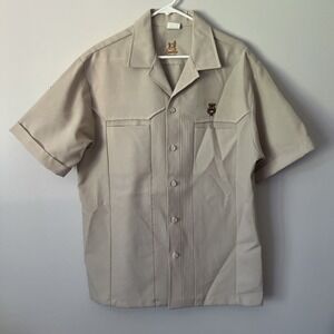 Vintage Iolani Executive Camp Shirt Pleated Front Short Sleeve Casual Top XL